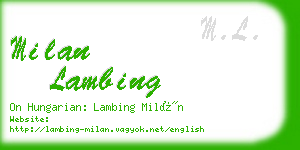 milan lambing business card